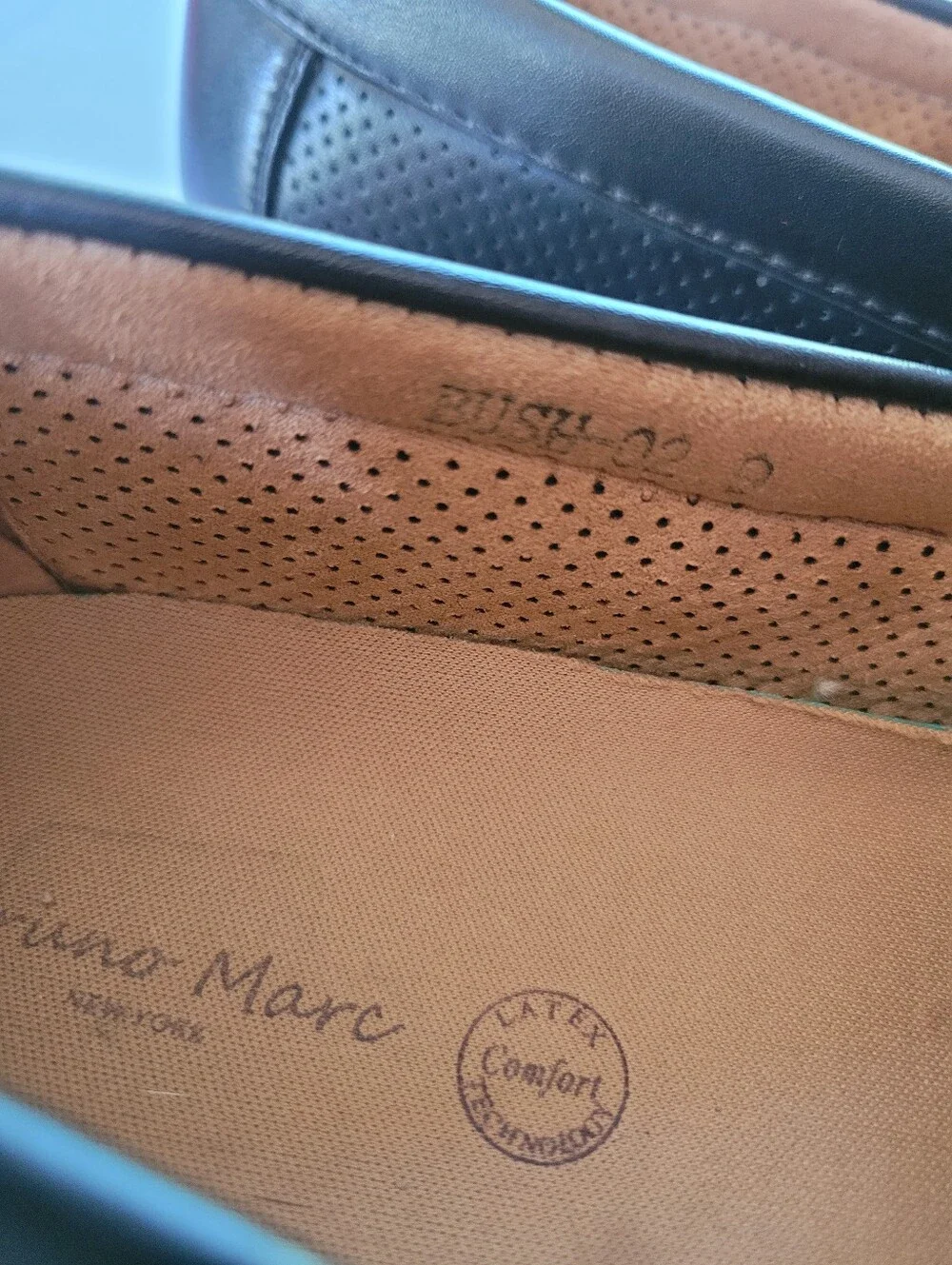 Bruno Marc 9 Ferrari Men's Black Perforated Slip-On Driving Loafers